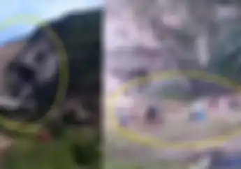 Video Detik-detik Gunung Kapur Longsor, Pemotor Langsung Kocar-kacir