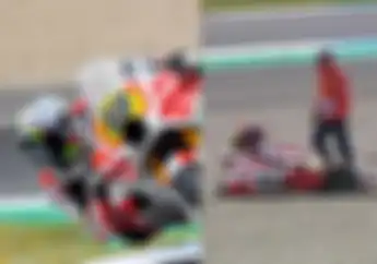 Gara-gara Murid Valentino Rossi, Pembalap Indonesia Dimas Ekky Crash di FP1 Moto2 Belanda 2019