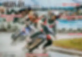 Begini Balap Motor Bebek Vietnam, Kaki Turun dan Pakai Helm Open Face