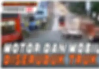 Video Kecelakaan Maut, Truk Kontainer Seruduk Motor Dan Mobil Di Lampu Merah