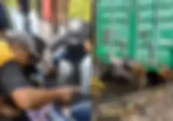 Video Pemotor Tertimpa Kontainer yang Terjatuh di Sampit, Motor Ringsek Begini Kondisi Korban