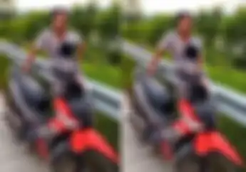 Pakai Motor Honda Supra X, Ibu-Ibu Nekat Terobos Jalan Tol Pemalang Tanpa Helm