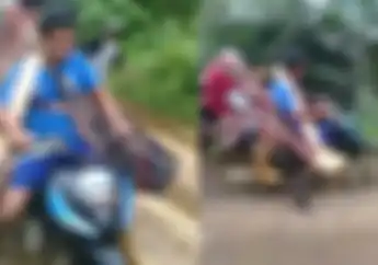 Ojek Motor Angkut Jenazah Diikat Pakai Sarung, Lewati Jalan Rusak Parah di Pasangkayu