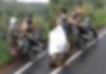 Biadab, Pelajar Konvoi Motor Mendadak Tendang Nenek-nenek Di Tapanuli Selatan