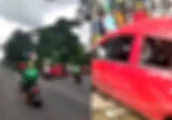 Pemotor Berhamburan Kejar Mobil Honda Brio Yang Kabur Usai Isi Bensin Dan Tabrak Pengendara Di Makassar