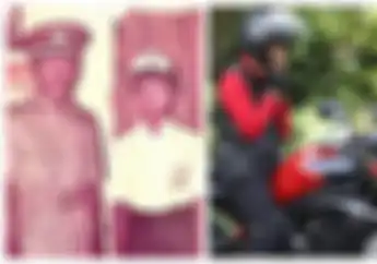 Foto Sederhana Ganjar Pranowo Pakai Seragam SMP Bareng Ayahnya, Gagah Naik Moge Kawasaki 650cc