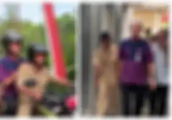 Ganjar Pranowo Pantau Rumah Warga Dibonceng Yamaha Vixion di Banjarnegara, Helmnya Jadi Sorotan