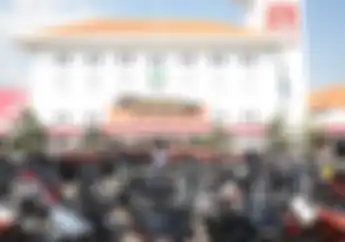 Puluhan Peserta Merdeka Ride 2023 Harley-Davidson Club Indonesia (HDCI) Finish Etape 1 di Surabaya.