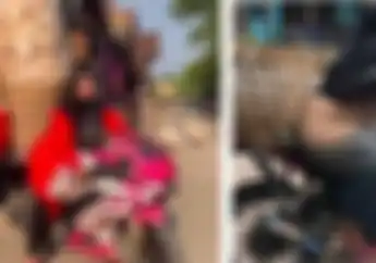 Emak-emak Asal Demak Mendadak Viral, Naik Motor Yamaha R15 Hello Kitty Keliling Bawa Kerupuk