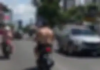 Ramai Bule Buka Baju dan Tidak Pakai Helm Naik Honda BeAT di Sleman Langsung Dicari Polisi
