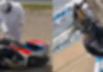 Ngeri Pembalap Moto2 Rival Mario Aji Kecelakaan Hebat di Sirkuit Jerez, Motor Terbelah Dua