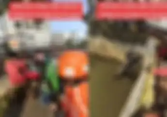 Video Driver Ojol Ceburkan Motor Honda BeAT Debt Collector ke Kali Gunung Sahari, Begini Endingnya