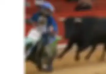 Sangar! Begini Jadinya Kalau Freestyle Motor Dibarengi Kejaran Banteng