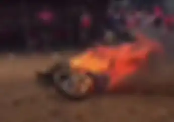 Terungkap Kronologi Kejadian Motor Grasstrack yang Terbakar Sampai Meledak