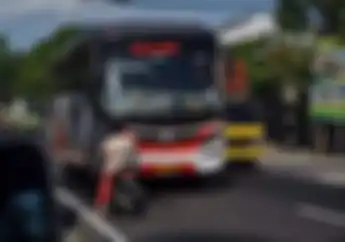 Salut.. Emak-emak Super Berani Hadang Bus Ngeblong, Netizen Sampai Melongo dan Banjir Komentar