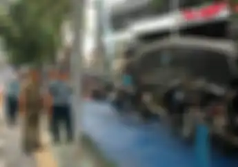 600 Motor Kena Razia Copot Pentil Karena Parkir di Trotoar