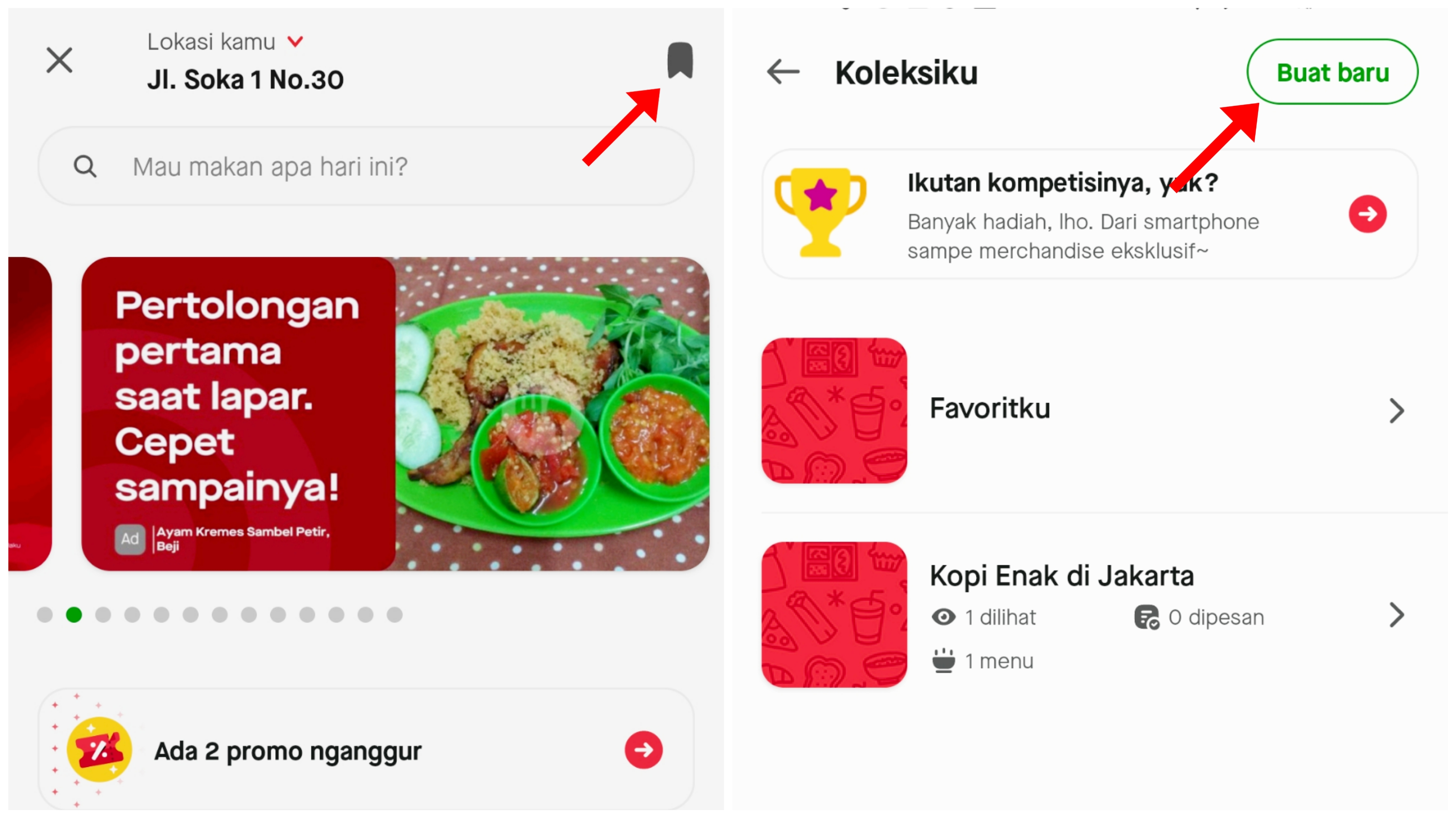Cara pakai fitur Koleksi GoFood di aplikasi Gojek.