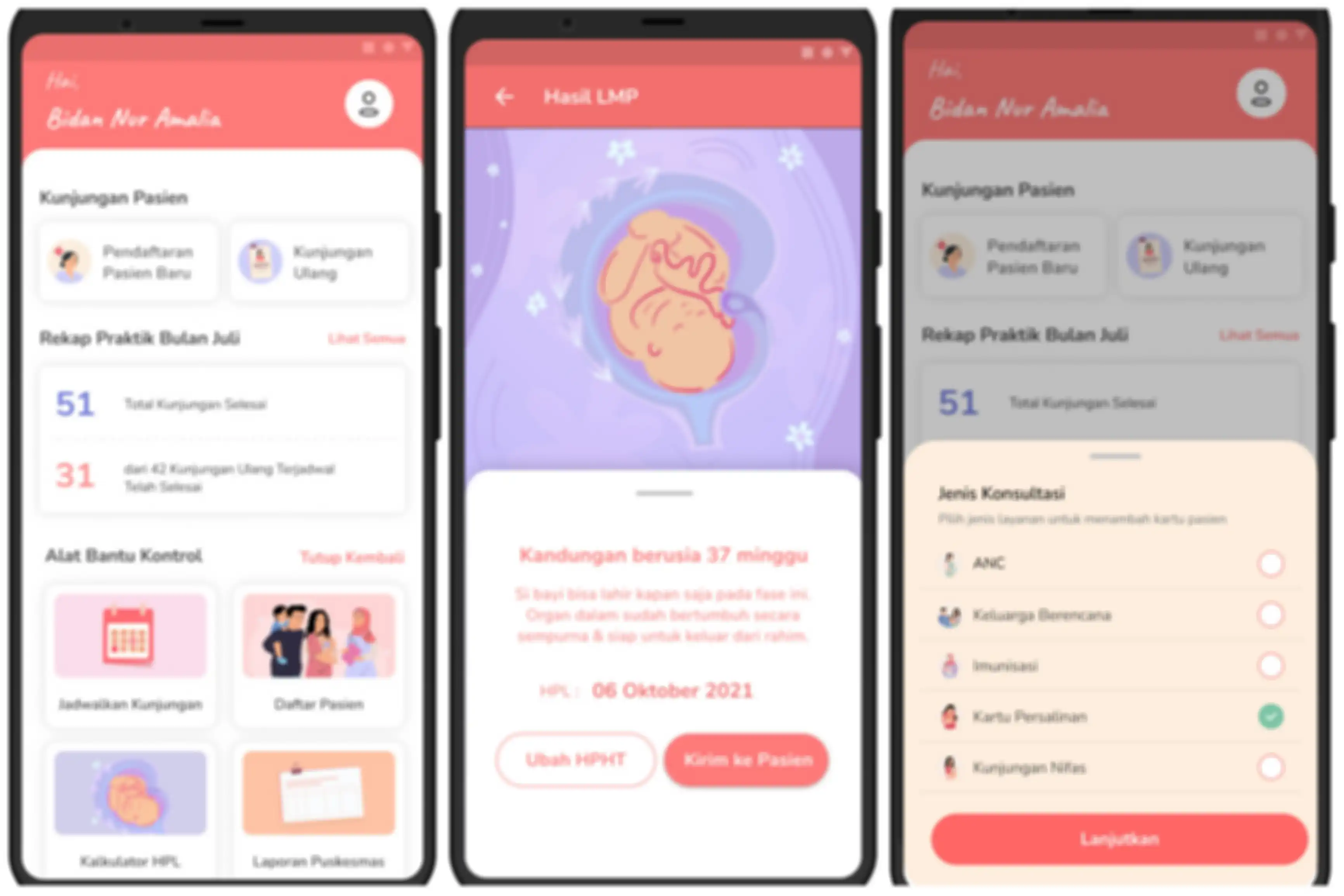 Fitur dari aplikasi Bidanku