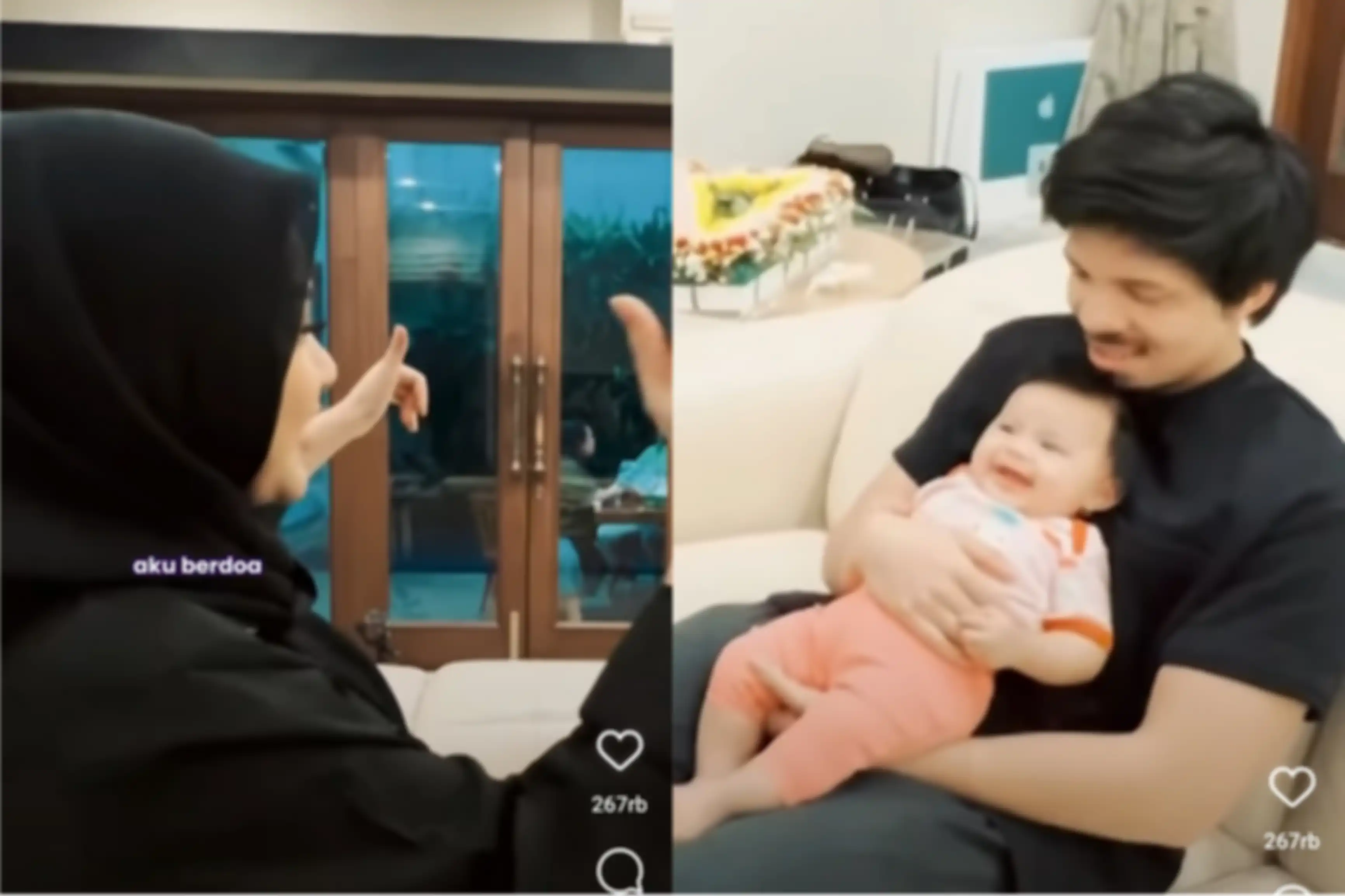 Aurel Hermansyah menghibur putrinya yang sedang sakit
