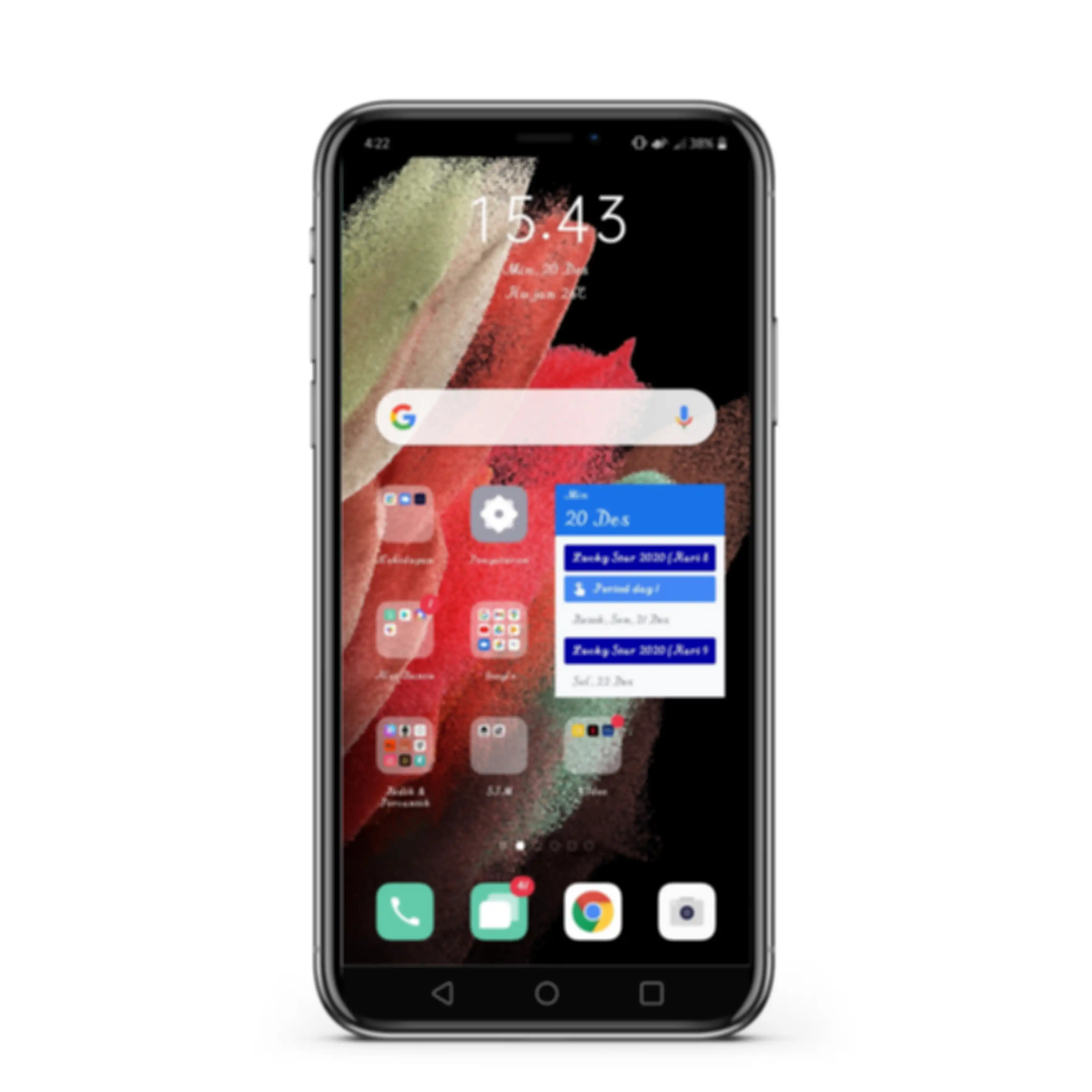 Hasil wallpaper Samsung Galaxy S21 Ultra di Oppo A9 2020.