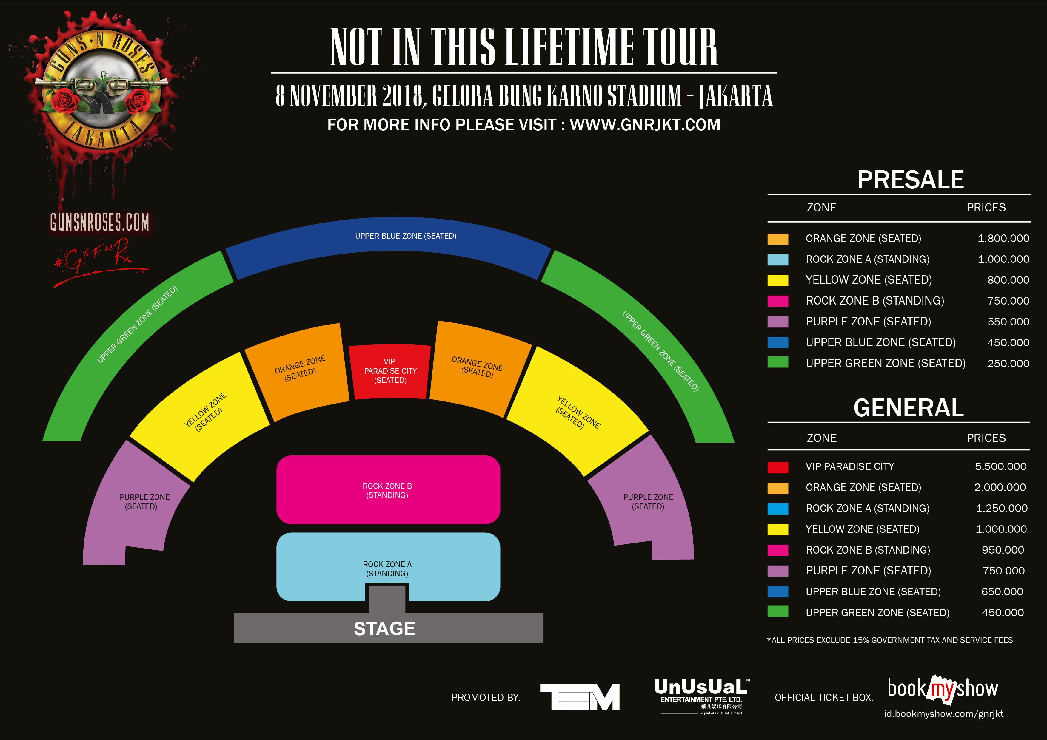 Harga Tiket Guns N Roses Jakarta