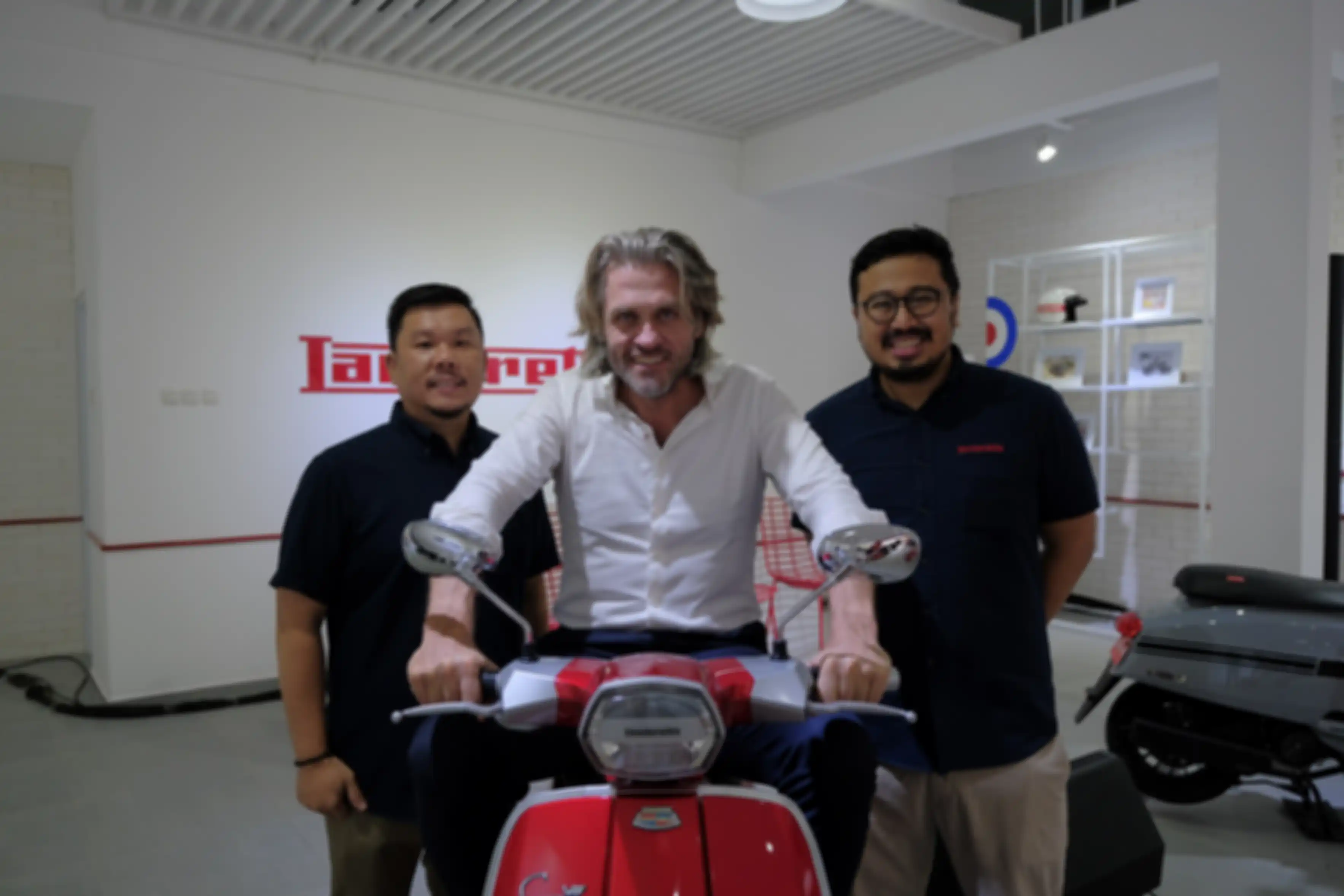 Adrianus Donny, Marketing Manager, PT Skuter Motor Indonesia; Walter Scheffrahn, Owner, Lambretta Worldwide; Ade Sulistioputra, President Director, PT Brum Brum 