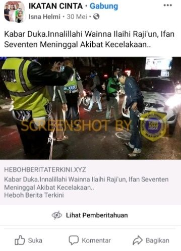 Ifan Seventeen dikabarkan meninggal dunia gegara kecelakaan lalu lintas. Ini faktanya.
