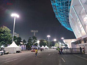 Suasana Stadion Utama Gelora Bung Karno (SUGBK), Senayan, Jakarta sebelum laga Timnas U-23 Indonesia Vs Brunei Darussalam pada Selasa (15/7/2025).