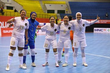 Timnas futsal putri Indonesia menang atas India dalam laga kedua grup B Kualifikasi Piala Asia Futsal Putri 2025 di GOR Amongrogo, Yogyakarta, Jumat (17/1/2025).