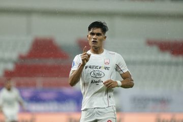 Selebrasi Ramadhan Sananta saat Persis Solo unggul 1-0 atas PSIS Semarang di Stadion Jatidiri, pada pekan ke-19 Liga 1, Senin (20/1/2025).