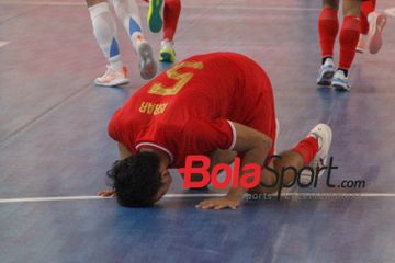 Timnas futsal Indonesia Vs Argentina pada laga kedua ajang 4 Nations World Series 2025 di Jakarta International Velodrome, Sabtu (1/2/2025).