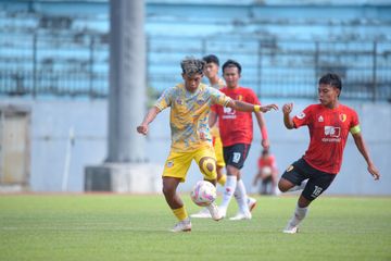 Suasana pertandingan PPSM Magelang Vs Persibat Batang di Stadion Moch. Soebroto, Magelang dalam babak 8 besar Liga 4 Jateng, Rabu (12/2/2025).