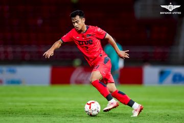 Pratama Arhan saat membela True Bangkok United saat lawan Muangthong United, Sabtu (5/4/2025).