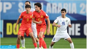 Suasana laga China Vs Uzbekistan di Taif Stadium, Arab Saudi dalam laga matchday kedua grup A Piala Asia U-17 2025, Minggu (6/4/2025).