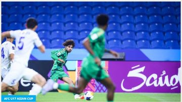 Suasana pertandingan Arab Saudi Vs Uzbekistan pada matchday ketiga Piala Asia U-17 2925 di King Fahd Sports City Stadium, Rabu (9/4/2025).