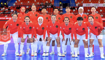 Timnas futsal putri Indonesia di Piala Asia Futsal Putri 2025 di China.