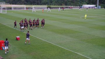 Skuad timnas Indonesia yang hadir di latihan perdana TC pada Senin (26/5/2025) di Bali United Training Center, Gianyar.