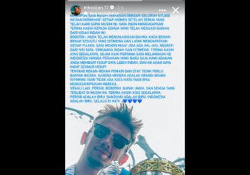 Gelandang asing Persib Bandung, Mateo Kocijan pamit meninggalkan Maung Bandung dan mengucapkan terima kasih kepada bobotoh.