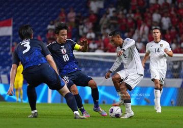 Suasana Pertandingan Timnas Indonesia Vs Jepang dalam laga terakhir Grup C Kualifikasi Piala Dunia 2026 Zona Asia, di Suita City Football Stadium, Selasa (10/6/2025).