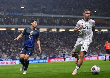 Suasana Pertandingan Timnas Indonesia Vs Jepang dalam laga terakhir Grup C Kualifikasi Piala Dunia 2026 Zona Asia, di Suita City Football Stadium, Selasa (10/6/2025).