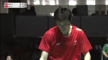 Tunggal putra China, Shi Yu Qi, pada babak kedua Japan Open 2025, di Tokyo Metropolitan Gymnasium, Tokyo, Jepang, Kamis (17/7/2025).