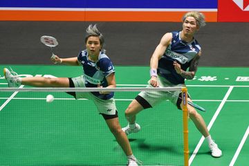 Ganda campuran Indonesia, Chen Tang Jie/Toh Ee Wei, pada perempat final China Open 2025 di Olympic Sports Center Gymnasium, Changzhou, Jumat (25/7/2025).