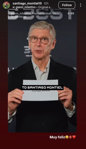 Unggahan Santiago Muntiel usai memenangi Puskas Aeard 2025.