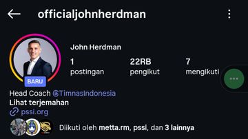 Pelatih anyar timnas Indonesia, John Herdman memiliki akun instagram baru yang langsung mempunyai banyak pengikut.