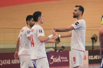 Suasana laga Piala Asia Futsal 2026 antara Timnas Futsal Iran melawan Timnas Futsal Uzbekistan di Jakarta International Velodrome, Jakarta, Selasa (3/2/2026).