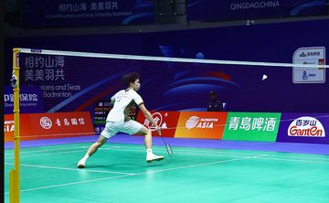 Tunggal putra Malaysia, Kong Wei Xiang, pada Kejuaraan Beregu Asia 2026 saat melawan Anthony Sinisuka Ginting, di Qingdao, China, Kamis (4/2/2026).