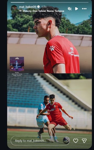 Mathew Baker mengikuti latihan Timnas Indonesia senior.