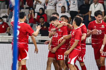 Justin Hubner sedang selebrasi seusai mencetak gol dalam laga FIFA Matchday antara Timnas Indonesia versus Timnas Oman di Stadio Utama Gelora Bung Karno, Senayan, Jakarta, Jumat (5/6/2026).