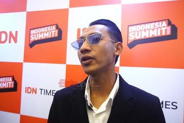 Pemain Persib Bandung, Beckham Putra, , saat hadir dalam sesi Indonesia Summit di Kawasan Jakarta, Rabu (17/6/2026).
