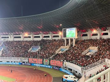 Suasana Stadion Pakansari di laga Timnas Indonesia Vs Kamboja